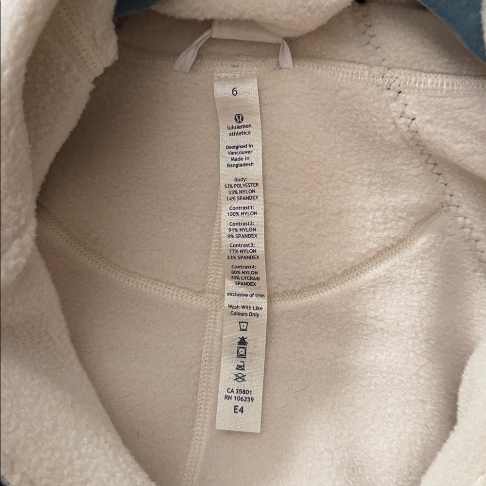 Luluemon Women's Cream Jacket with Black Accents - Picture 5 of 5